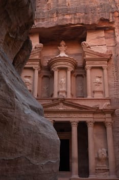 View from Siq on entrance of City of Petra, Jordan