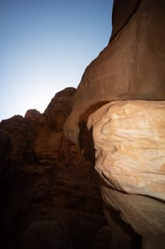 Canyon at the entrance in Petra, Jordan ancient city