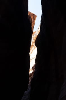 Canyon at the entrance in Petra, Jordan ancient city
