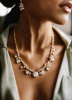 Diamond jewelry luxury and fashion jewelry. ai generative.