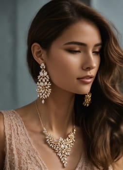Diamond jewelry luxury and fashion jewelry. ai generative.