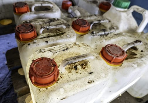 Detail of dirty and used oil, pollution and destruction of the environment