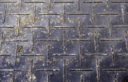 Detail of old metal wall damaged by time, dirt