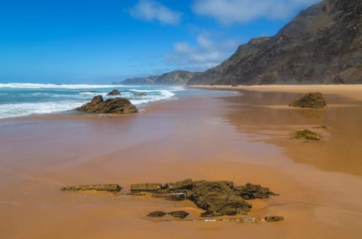 Beautiful empty beach in Alentejo, Portugal