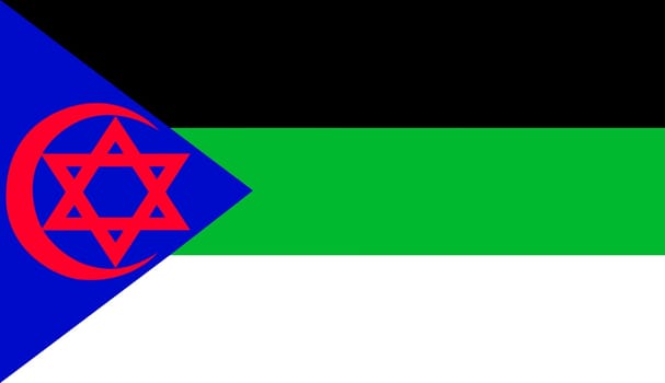 Palestine Israel relation concept. Two hands holding a flags Palestine and Israel in flat style isolated on white background