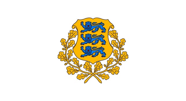 estonia shadowed textured wavy flag and coat of arms against white background, vector art illustration, image contains transparency transparency