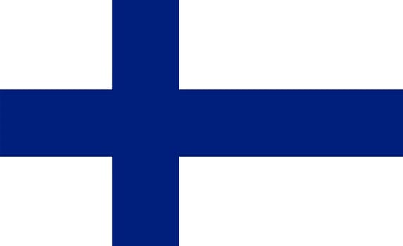 Finland flag, official colors and proportion correctly. National Finland flag. Flat vector illustration. EPS10.