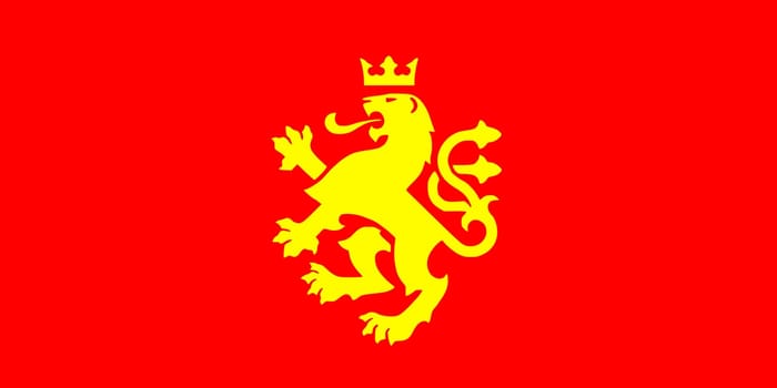 North Macedonia National Flag (Macedonian flag) - Waving background illustration. Highly detailed realistic 3D rendering