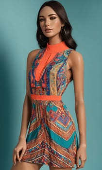 mini dress with low neckline on a mannequin. ai generative.