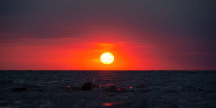 Beautiful orange sunset over the sea