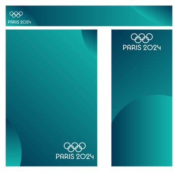 Universal blue and green geometric background with copy space. Template for website, poster, postcard. Vector image.
