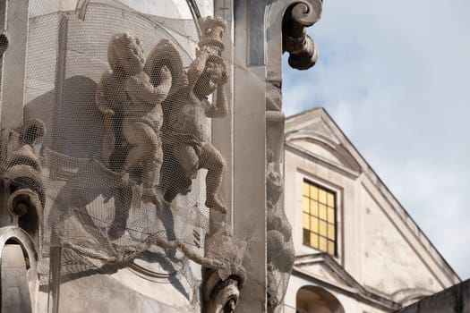 The famous ashlar of  Gesù Nuovo church in Historical center of Naples