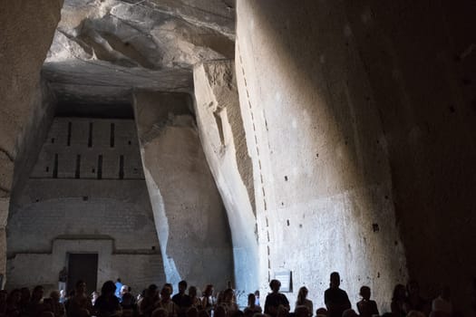 People in ancient osuary, Fontanel cemeyery, Naples