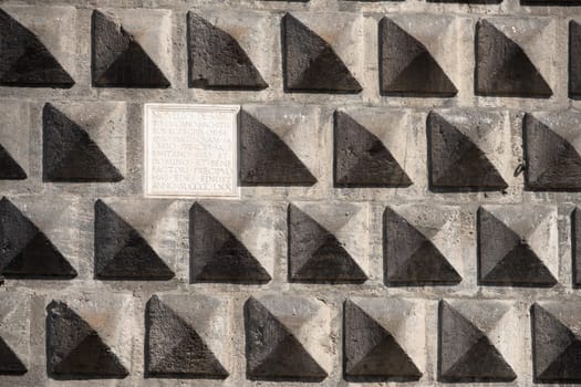 The famous ashlar of  Gesù Nuovo church in Historical center of Naples