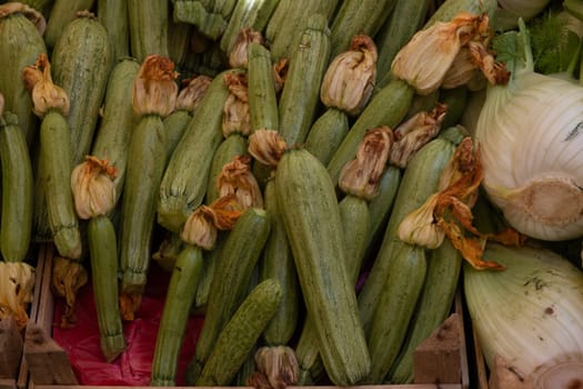 Various vegetables exposed in open market