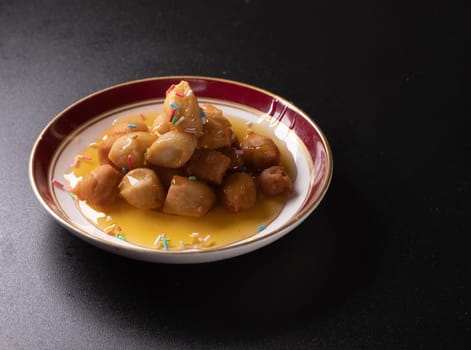 Struffoli - Traditional Neapolitan Dessert Served at Christmas. Honey Glazed, Fried