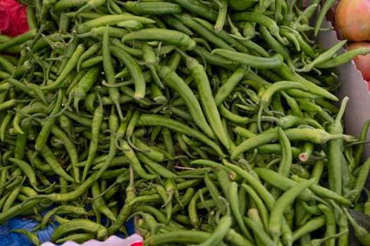 Various vegetables exposed in open market