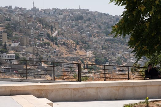 Panorama of Amman from citadel ,Jordan