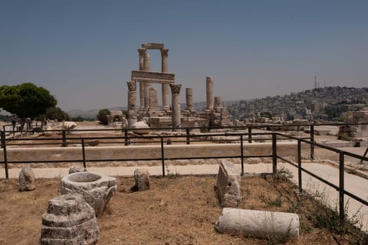 ruins in the citadel in Amman, Jordan