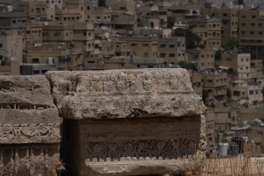 ruins in the citadel in Amman, Jordan