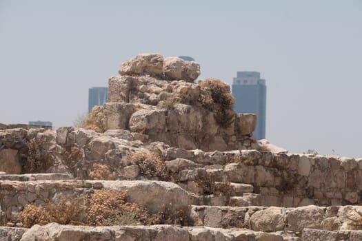 ruins in the citadel in Amman, Jordan