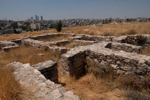 ruins in the citadel in Amman, Jordan
