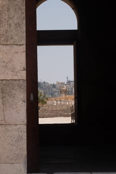 ruins in the citadel in Amman, Jordan