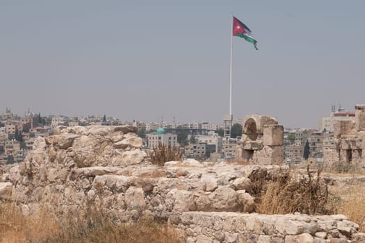 ruins in the citadel in Amman, Jordan