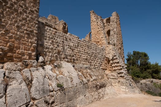 Ajloun Castle in north-western Jordan. Arab and crusaders fort.
