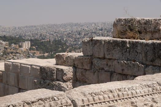 ruins in the citadel in Amman, Jordan