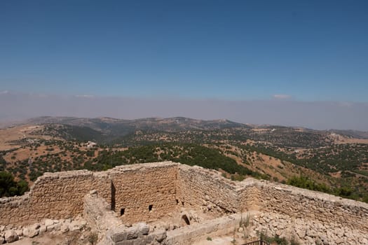 Ajloun Castle in north-western Jordan. Arab and crusaders fort.