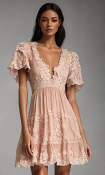 mini dress with low neckline on a mannequin. ai generative.