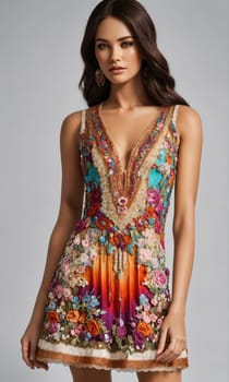 mini dress with low neckline on a mannequin. ai generative.
