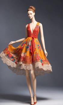 mini dress with low neckline on a mannequin. ai generative.