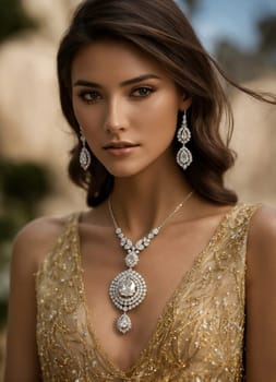 Diamond jewelry luxury and fashion jewelry. ai generative.