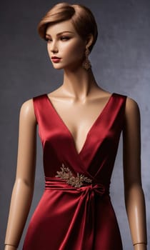 mini dress with low neckline on a mannequin. ai generative.