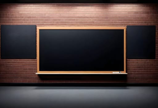 AI generated of a blackboard is shown in front of a brick wall