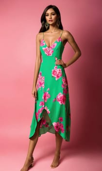 mini dress with low neckline on a mannequin. ai generative.