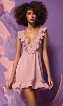 mini dress with low neckline on a mannequin. ai generative.