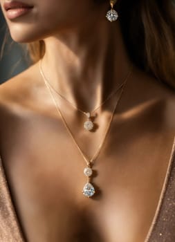 Diamond jewelry luxury and fashion jewelry. ai generative.