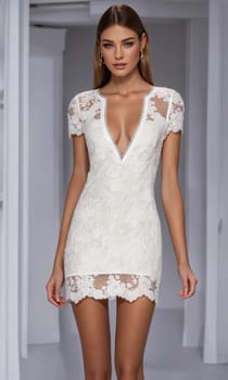 mini dress with low neckline on a mannequin. ai generative.