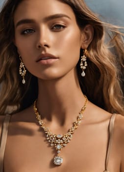 Diamond jewelry luxury and fashion jewelry. ai generative.