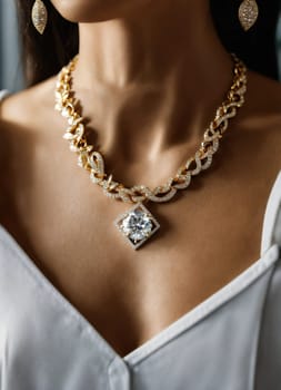 Diamond jewelry luxury and fashion jewelry. ai generative.