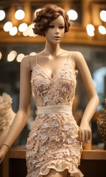 mini dress with low neckline on a mannequin. ai generative.