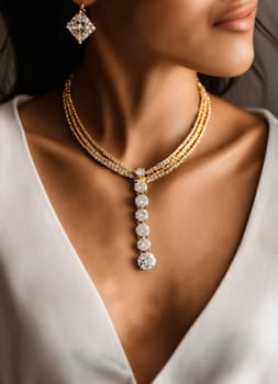 Diamond jewelry luxury and fashion jewelry. ai generative.
