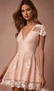 mini dress with low neckline on a mannequin. ai generative.