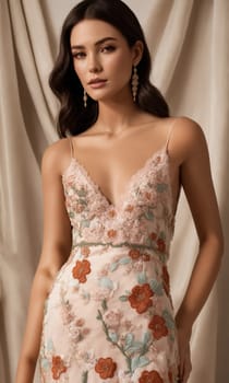 mini dress with low neckline on a mannequin. ai generative.