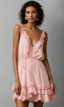 mini dress with low neckline on a mannequin. ai generative.
