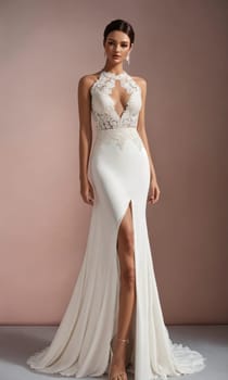 mini dress with low neckline on a mannequin. ai generative.