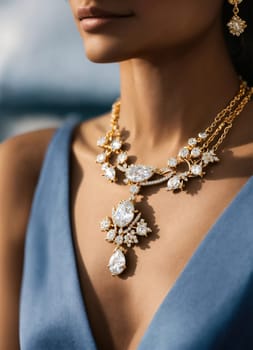 Diamond jewelry luxury and fashion jewelry. ai generative.